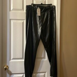 Faux leather leggings